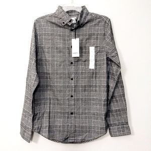 Goodfellow Men's B&W Plaid LongSleeve Casual Shirt